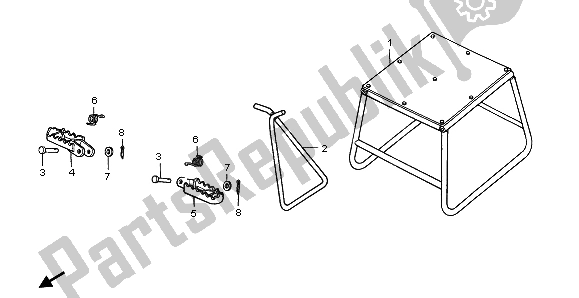 All parts for the Stand & Step of the Honda CR 80 RB LW 2000