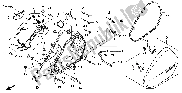 All parts for the L. Saddlebag of the Honda NT 700 VA 2007