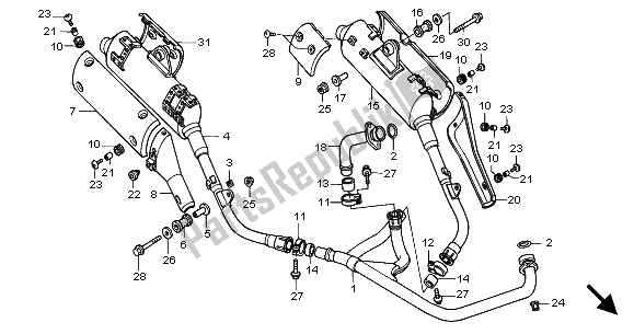 Tutte le parti per il Silenziatore Di Scarico del Honda XL 1000V 2000