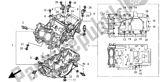 All parts for the Crankcase of the Honda NC 700X 2012