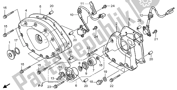 All parts for the Front Cover & Transmission Cover of the Honda GL 1800A 2006