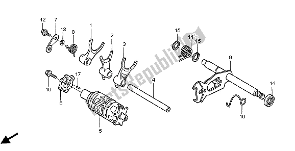 Todas las partes para Tambor De Cambio De Marcha de Honda XR 250R 1996