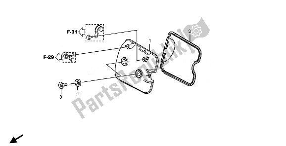 Alle onderdelen voor de Kleppendeksel van de Honda SH 300A 2007