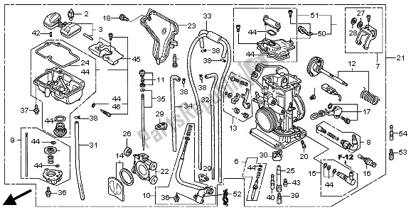 All parts for the Carburetor of the Honda CRF 250R 2008