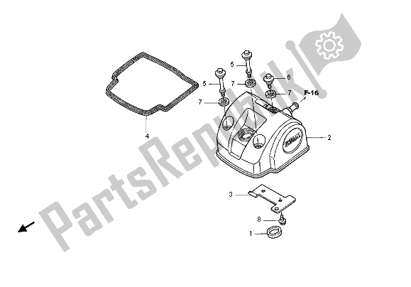 All parts for the Cylinder Head Cover of the Honda CRF 450X 2012