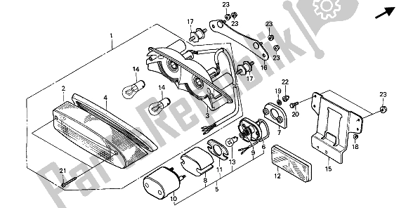 Tutte le parti per il Fanale Posteriore del Honda VT 1100C 1994