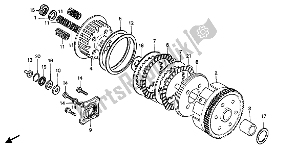 Tutte le parti per il Frizione del Honda CB 250 1992