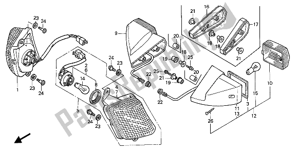 All parts for the Winker of the Honda CBR 1000F 1988