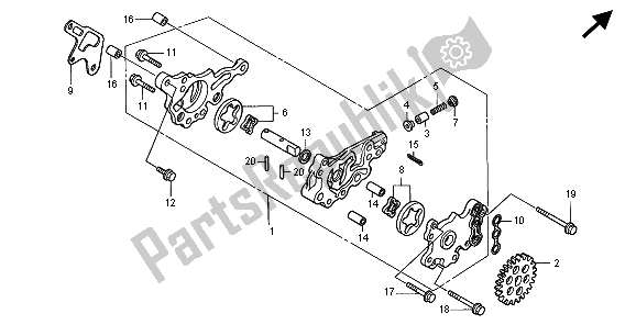 Todas las partes para Bomba De Aceite de Honda XR 400R 1996