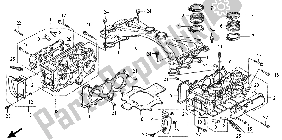 All parts for the Cylinder Head of the Honda GL 1800 2013