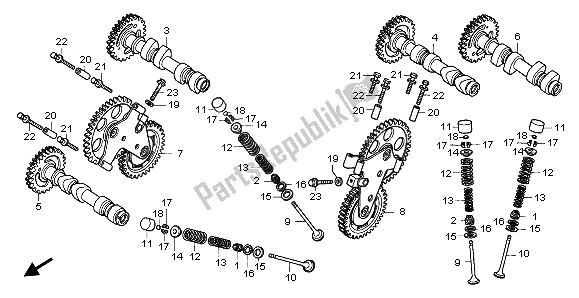 All parts for the Camshaft & Valve of the Honda RVF 750R 1995