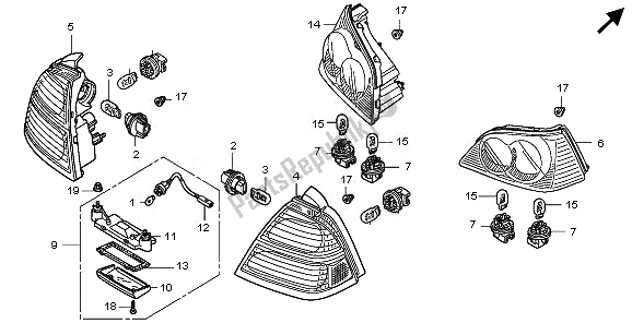 Todas las partes para Luz De Combinación Trasera de Honda GL 1800 2010