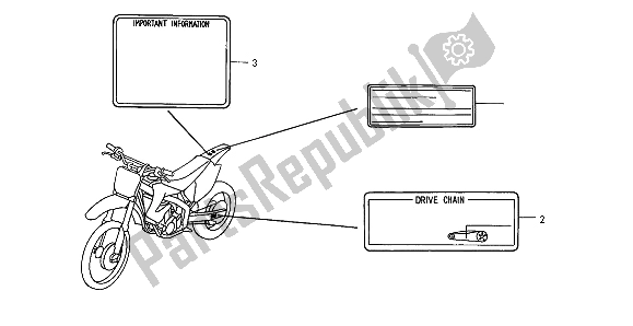 Todas as partes de Etiqueta De Cuidado do Honda CRF 450R 2003