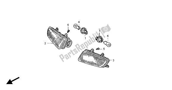 All parts for the Winker of the Honda ST 1100 2000