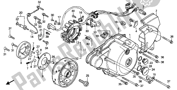 Tutte le parti per il Coperchio Carter Sinistro E Generatore del Honda CB 125 TD 1988