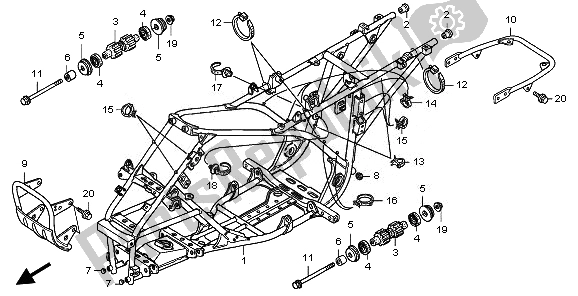 Todas as partes de Corpo Da Moldura do Honda TRX 250X 2010