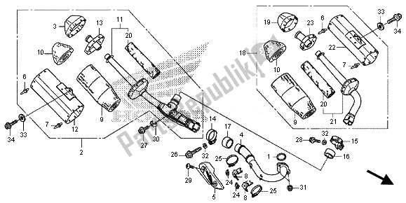 Alle onderdelen voor de Uitlaatdemper van de Honda CRF 250R 2014