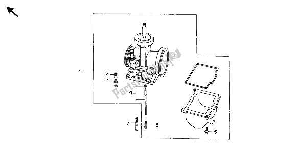 All parts for the Carburetor Optional Parts Kit of the Honda CR 500R 1997