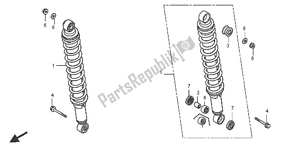 Tutte le parti per il Cuscino Posteriore del Honda TRX 500 FA Fourtrax Foreman 2005