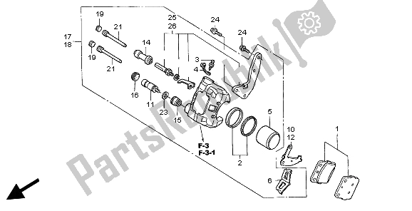 Tutte le parti per il Pinza Freno Anteriore del Honda TRX 400 EX Sportrax 2006