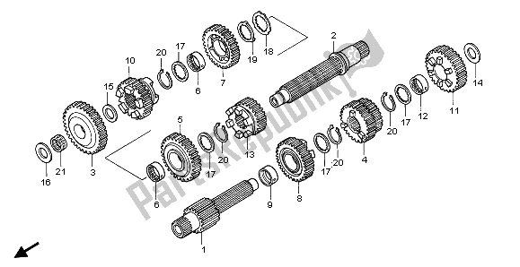 All parts for the Transmission of the Honda ST 1100A 1996