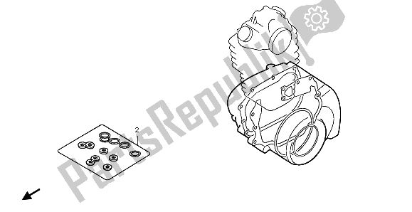 Tutte le parti per il Kit Di Guarnizioni Eop-2 B del Honda TRX 350 FE Fourtrax Rancher 4X4 ES 2002