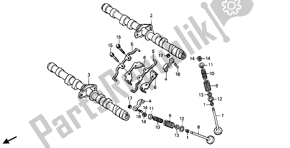 Todas las partes para árbol De Levas Y Válvula de Honda CBR 600F 1987