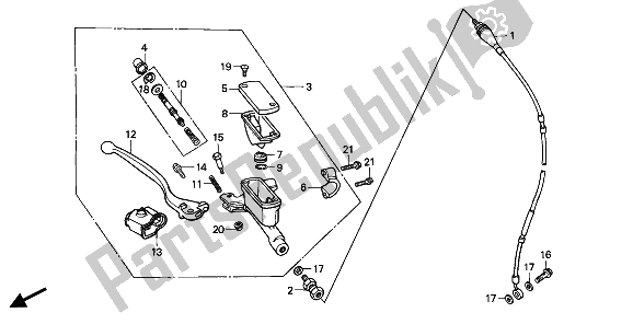 Todas las partes para Fr. Cilindro Maestro Del Freno de Honda CR 125R 1991