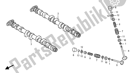 All parts for the Camshaft & Valve of the Honda CBR 1100 XX 2001