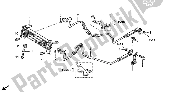 Tutte le parti per il Radiatore Dell'olio del Honda VFR 800 2006