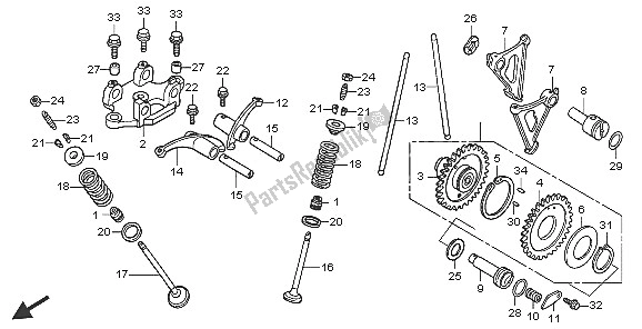 Tutte le parti per il Albero A Camme E Valvola del Honda XR 125L 2005