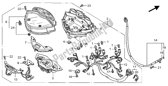 Tutte le parti per il Metro (kmh) del Honda SH 125 2007