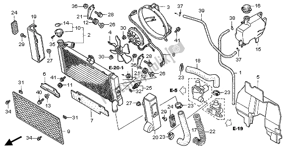 Toutes les pièces pour le Radiateur du Honda GL 1500C 2001