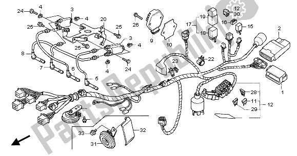 All parts for the Wire Harness of the Honda CB 600F Hornet 2006