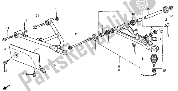 Todas las partes para Brazo Delantero de Honda TRX 680 FA Fourtrax Rincon 2009