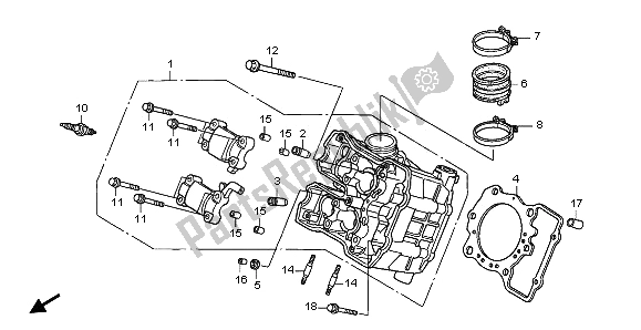 Tutte le parti per il Testata Anteriore del Honda XL 1000V 2003