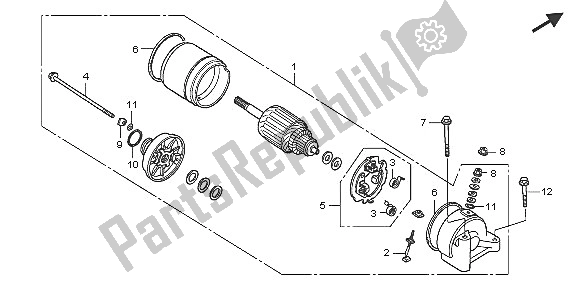 Tutte le parti per il Motore Di Avviamento del Honda XR 125L 2005