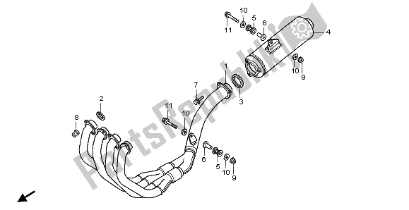 All parts for the Exhaust Muffler of the Honda CBR 900 RR 1996