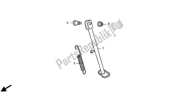 All parts for the Stand of the Honda CRF 50F 2010
