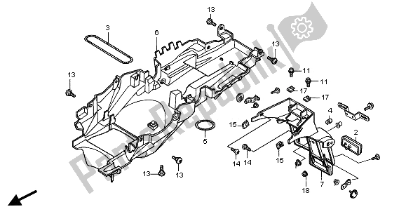 All parts for the Rear Fender of the Honda CB 900F Hornet 2005