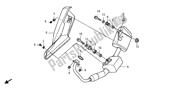 All parts for the Exhaust Muffler of the Honda CBR 125 RT 2012