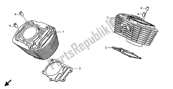 All parts for the Cylinder of the Honda VT 1300 CX 2010