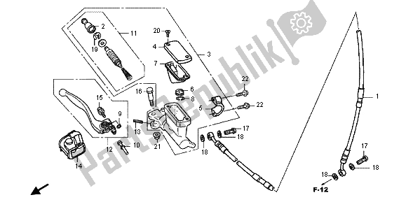 All parts for the Fr. Brake Master Cylinder of the Honda CRF 250R 2013