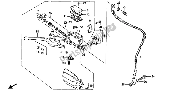 Todas las partes para Fr. Cilindro Maestro Del Freno de Honda XR 250R 1989