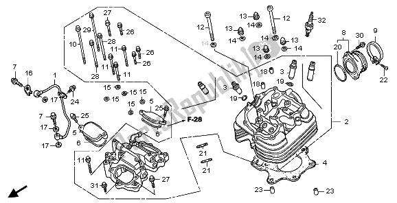 Todas as partes de Cabeça De Cilindro do Honda TRX 300 EX Sportrax 2003