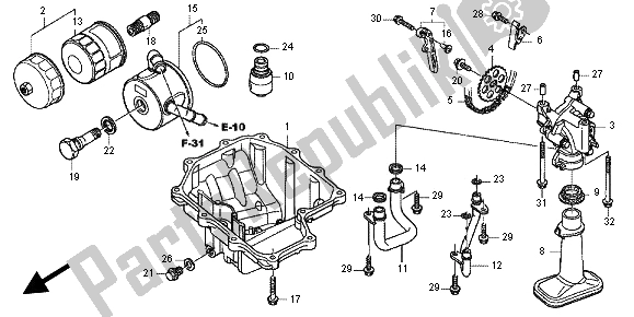 Toutes les pièces pour le Carter D'huile Et Pompe à Huile du Honda CBR 600 RA 2012