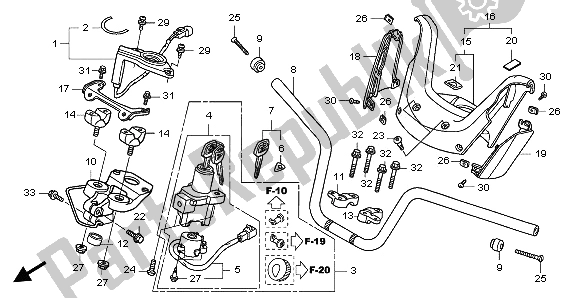 Todas as partes de Manuseio De Tubo E Alça De Cobertura do Honda FJS 600D 2006