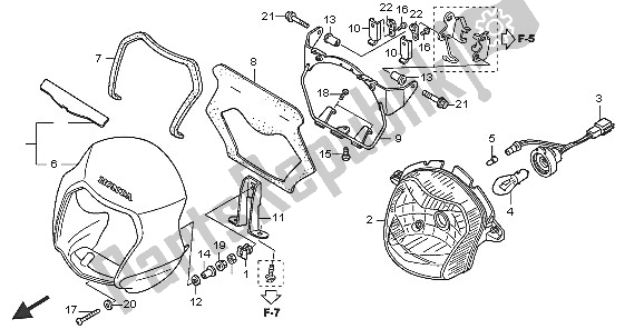 Tutte le parti per il Faro (uk) del Honda XR 125L 2005