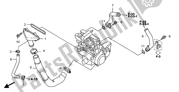 All parts for the Water Pipe of the Honda CB 1300A 2007