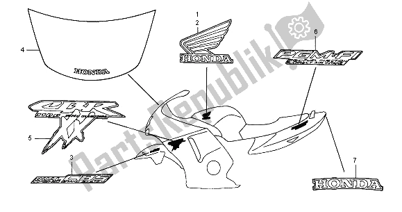 All parts for the Stripe & Mark of the Honda CBR 1100 XX 2001